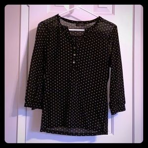 Blouse -black with white polka dots